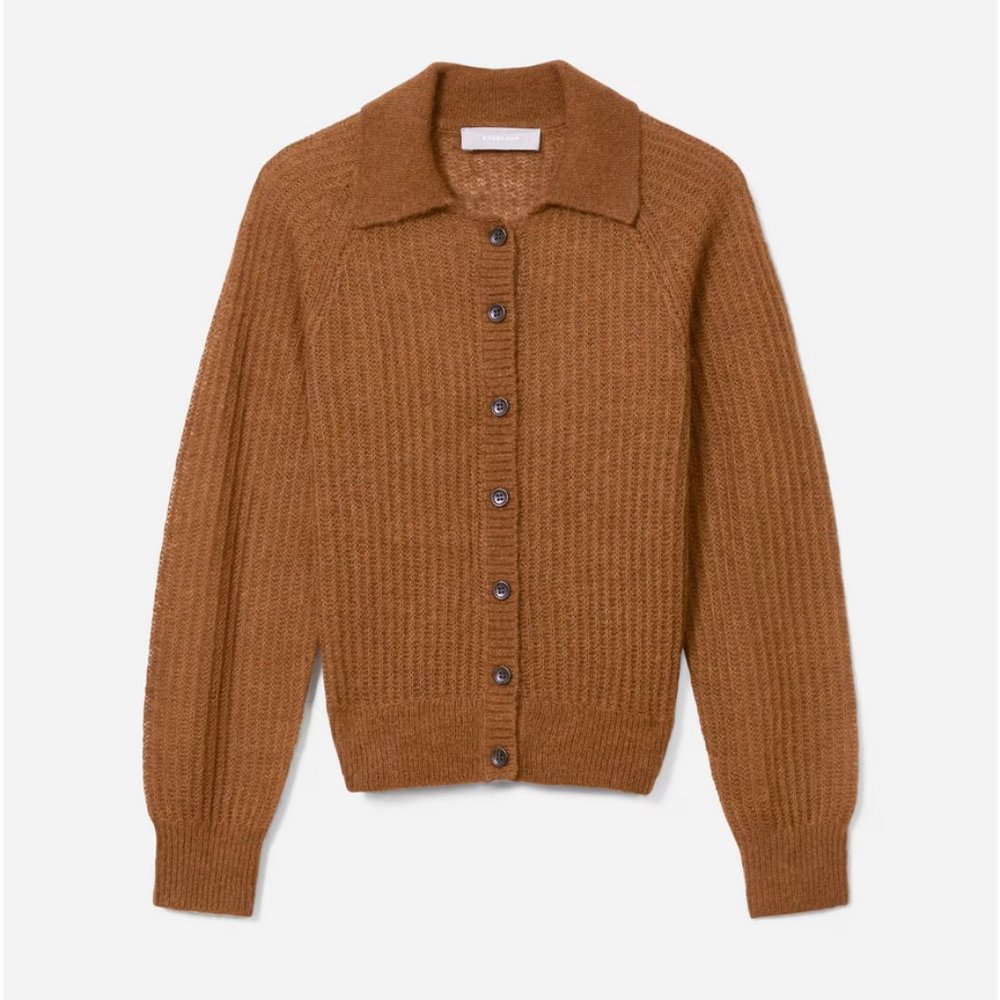 Everlane Alpaca Collared Cardigan - Rosewood - XS